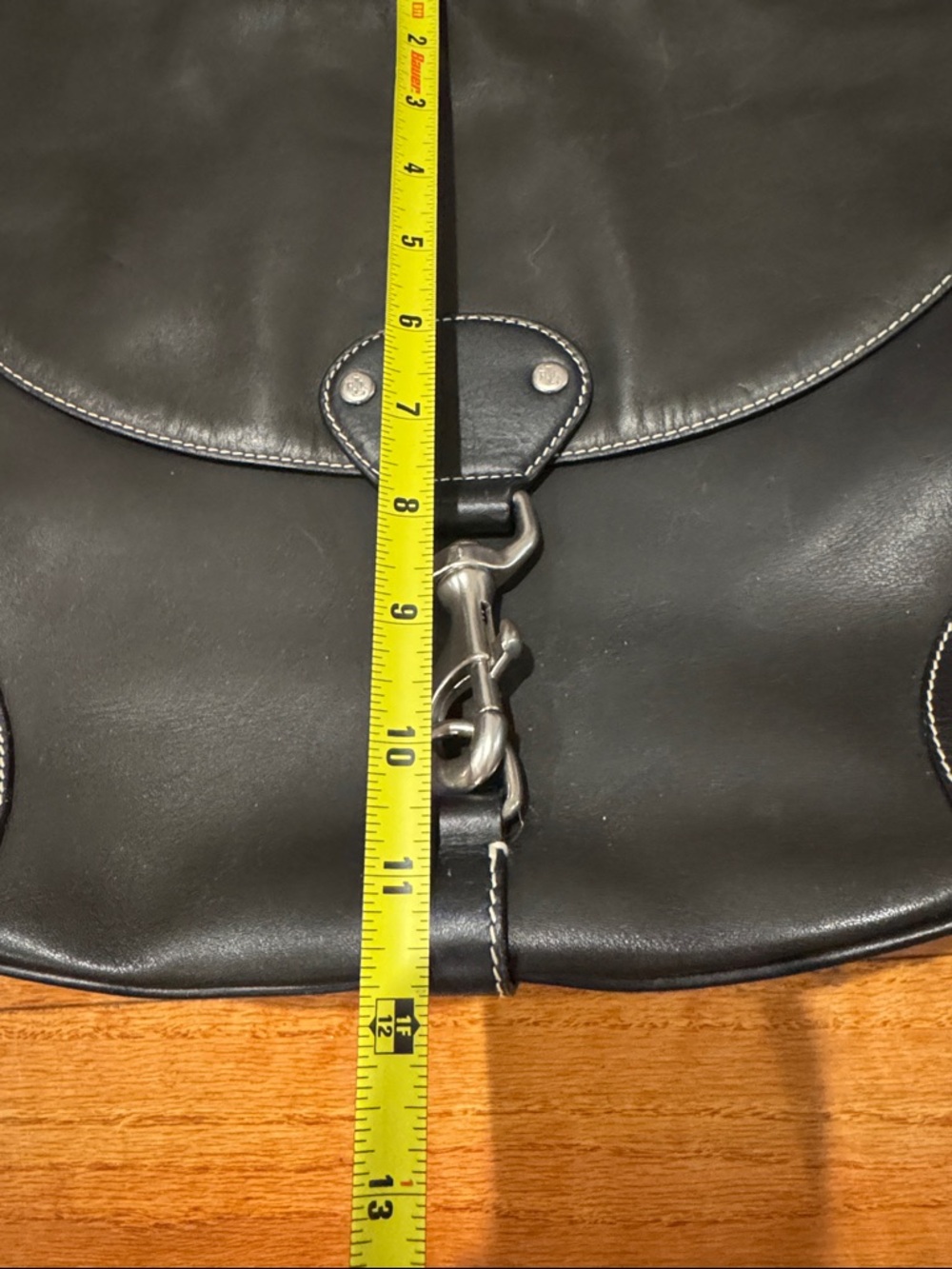 LAUREN Ralph Lauren Black Leather Hobo Shoulder Bag - Picture 12 of 13